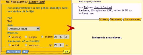 Treinreis is niet relevant.